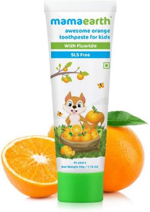 Picture of Mamaearth Sulfate Free Awesome Orange Toothpaste With Fluoride For Kids 50gm