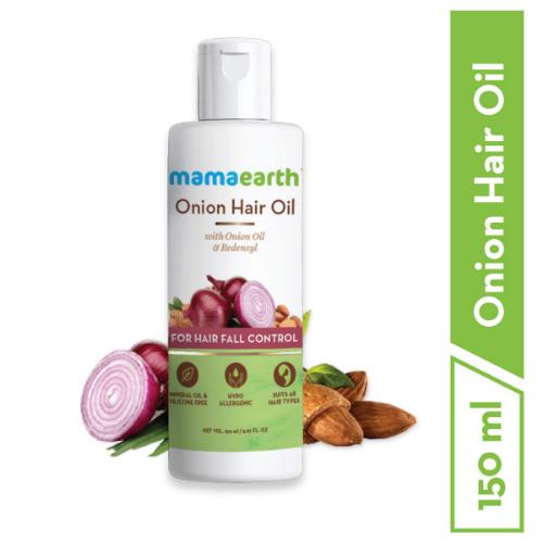 Picture of Mamaearth Onion Hair Oil for Hair Regrowth & Hair Fall Control with Redensyl 150ml