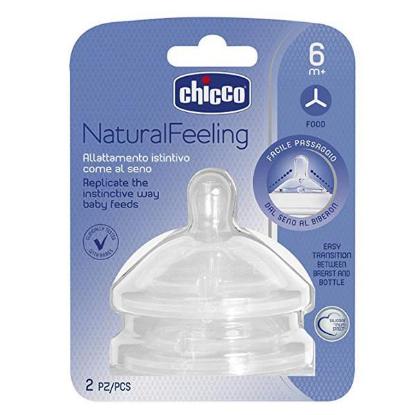 Picture of Chicco 2 Teat Natural Feeling 6M+ F Food