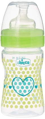 Picture of Chicco Wellbeing Feeding Bottle 150ml Sil- New (Green)