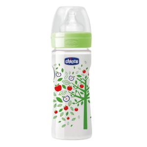 Picture of Chicco Wellbeing Feeding Bottle 250ml Sil-New (Green)