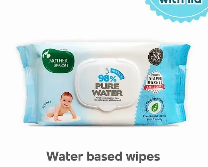 Picture of Mother Sparsh 98% Water Based Wipes (Mild -Scented) - 80Pcs