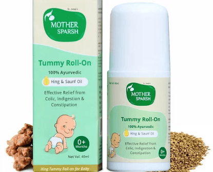 Picture of Mother Sparsh Tummy Roll On for Baby, Colic Relief and Digestion, 100% Ayurvedic, Hing & Saunf - 40ml