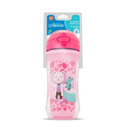 Picture of Dr. Brown's 10 oz/ 300ml Insulated Straw Cup - Pink (12m+) (TC01020-INTL)