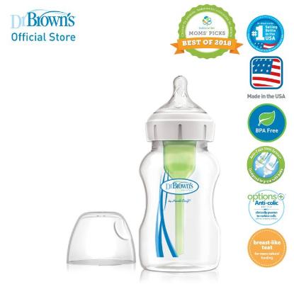 Picture of Dr. Brown's 11 oz/330ml Options+ Wide-Neck Bottle with LEVEL 2 NIPPLE, PP, 1-Pack (WB11600-SPX)