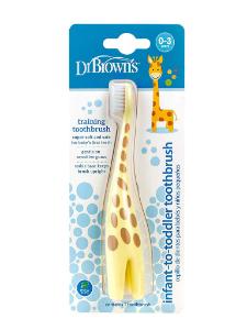 Picture of Dr. Brown's Infant-to-Toddler Toothbrush Giraffe, Yellow, 1-Pack (HG060)