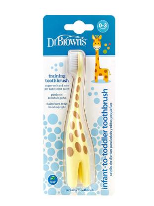 Picture of Dr. Brown's Infant-to-Toddler Toothbrush Giraffe, Yellow, 1-Pack (HG060)