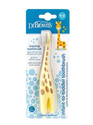 Picture of Dr. Brown's Infant-to-Toddler Toothbrush Giraffe, Yellow, 1-Pack (HG060)