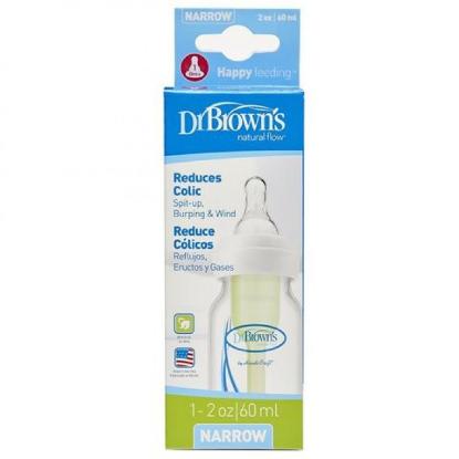 Picture of Dr. Brown's 2 oz/60 mL Options+ Narrow Anti-Colic Baby Bottle (SB2101-ES)