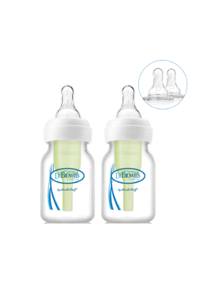 Picture of Dr. Brown's 2oz/60 ml PP Options+ Narrow Bottle, 2-Pack with Preemie Nipple (SB2200-P3)