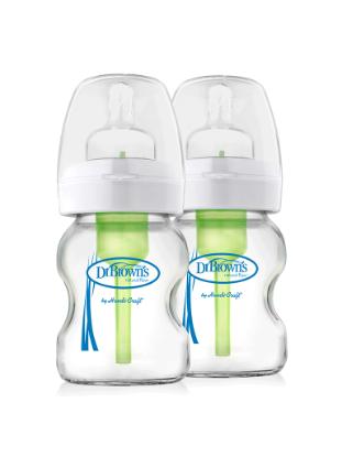 Picture of Dr. Brown's 5 oz / 150ml Glass Wide-Neck "Options" Baby Bottle, 2-Pack (WB5200-P2)
