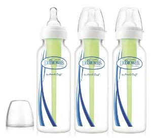 Picture of Dr. Brown's 8oz / 250ml PP Narrow-Neck Baby Bottle, 3-Pack (280-P3)