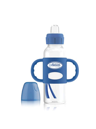 Picture of Dr. Brown's 8oz/250ml Narrow Sippy Spout Bottle w/ Silicone Handles, Blue, 1-Pack (SB81058-P3)