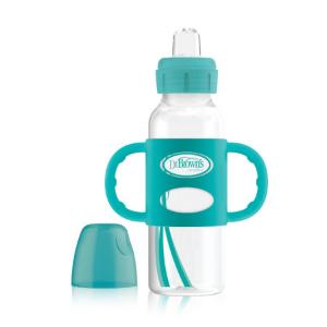Picture of Dr. Brown's 8 oz / 250ml PP N Sippy Spout Bottle w/ Silicone Handles, Turquoise, Single (SB81059-P3)