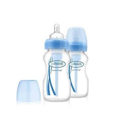 Picture of Dr. Brown's 9oz / 270ml PP Wide-Neck "Options" Baby Bottle - Blue, 2-Pack (WB92405-ESX)