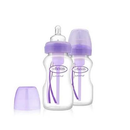 Picture of Dr. Brown's 9 oz / 270ml PP Wide-Neck "Options" Baby Bottle - Purple, 2-Pack (WB92505-ESX)