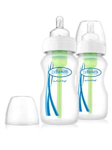 Picture of Dr. Brown's 9 oz / 270ml PP Wide-Neck "Options" Baby Bottle, 2-Pack (WB92005-ESX)