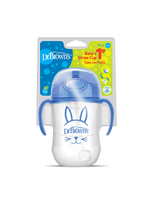 Picture of Dr. Brown's 9 oz / 270ml Baby's First Straw Cup, Blue (6m+) (TC91102-INTL)