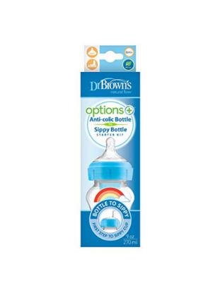 Picture of Dr. Brown's 9 oz/270ml Options+ Wide-Neck Bottle to Sippy, Blue, Single (WB91605-P3)