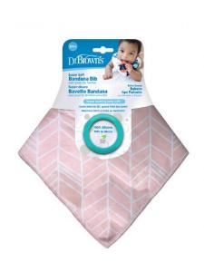 Picture of Dr. Brown's Bandana Bib w/ Teether, Herringbone, Single (AC127-P2)