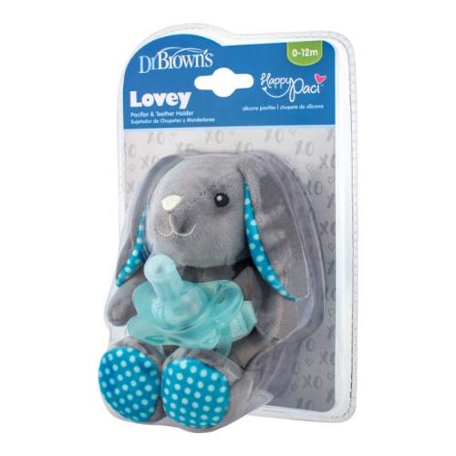Picture of Dr. Brown's Bunny Lovey With Blue One-Piece Pacifier (AC159-P6)