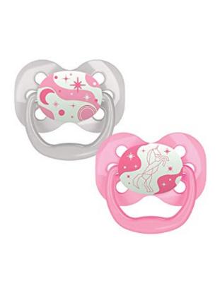 Picture of Dr. Brown's Advantage Pacifiers, Stage 1, Glow in the Dark, Pink, 2-Pack (PA12003-INTL)