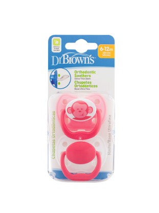 Picture of Dr. Brown's Ortho Classic Shield Pacifier - Stage 2 (6-12M) - Pink, 2-Pack (973-SPX)