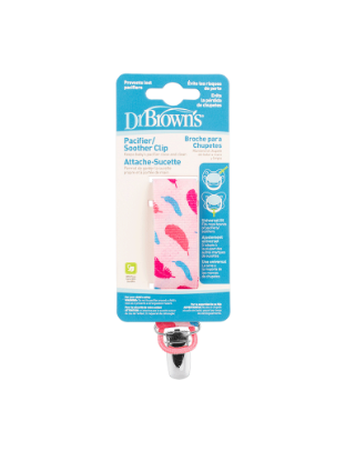 Picture of Dr. Brown's Pacifier Clip, Pink Feather (AC060-P2)