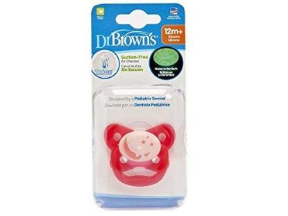 Picture of Dr. Brown's PreVent Glow in the Dark Butterfly Pacifier, Stage 3 Pink, 1-Pack (PV31007-ES)