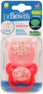 Picture of Dr. Brown's Prevent Glow in the Dark Butterfly Shield Pacifier - Stage 1 (0-6M) - Assorted, 2-Pack (PV12006-ES)
