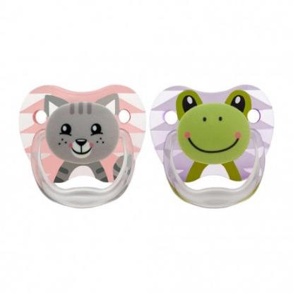 Picture of Dr. Brown's Prevent Printed Shield Pacifier -Stage 1 Girl, 2-pack Animal Faces (PV12014-ES)