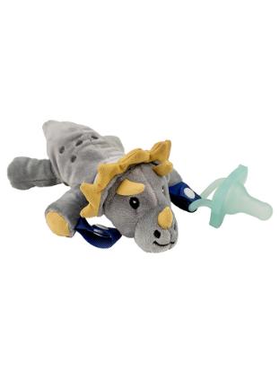 Picture of Dr. Brown's Teddy The Triceratops Lovey With Aqua HappyPaci Silicone One-Piece Pacifier (AC122-P6)