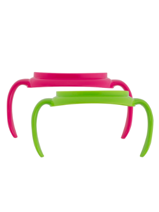 Picture of Dr. Brown's Transition Cup Handles, 2-pack, pink/green (TC070-INTL)