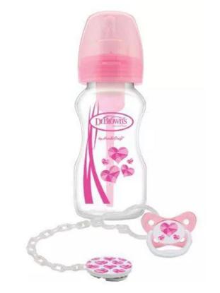 Picture of Dr. Brown's Wide-Neck Options+ Bottle + Soother Gift Set - PINK, PP (WB91611-INTLX)