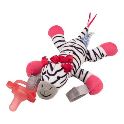 Picture of Dr. Brown's Zebra Lovey with Pink One-Piece Pacifier (AC156-P6)