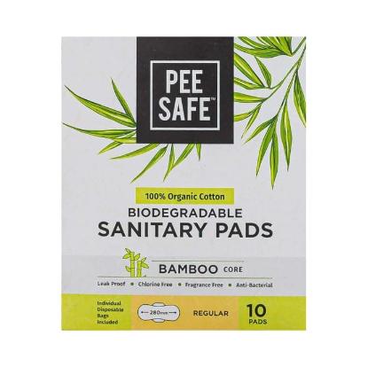 Picture of Pee Safe 100% Organic Cotton, Biodegradable Sanitary Pads - Regular (Pack of 10)