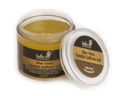 Picture of Rustic Art Aloe Vera Sandal Saffron Gel 100gm