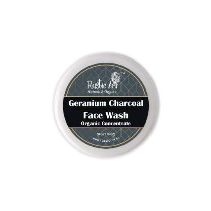 Picture of Rustic Art Organic Geranium Charcoal Face Wash Concentrate 50gm