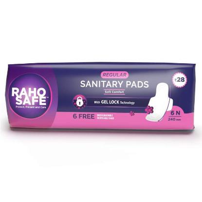 Picture of Raho Safe Sanitary Pad Regular with Biodegradable Disposable Bags (Pack of 6)