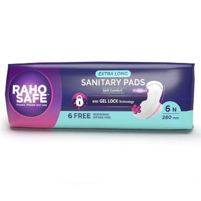 Picture of Raho Safe Sanitary Pad Extra Long with Biodegradable Disposable Bags (Pack of 6)