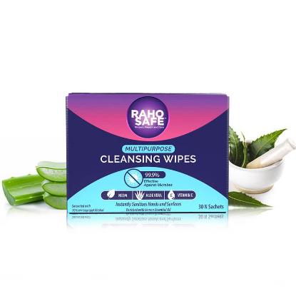 Picture of Raho Safe Multi Purpose Cleansing Wipes - Pack of 30 Sachets