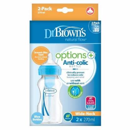 Picture of Dr. Brown's Options+Anti-colic Bottle, PP, BLUE, 2-Pack  9 oz/270ml (WB92602-ESX)