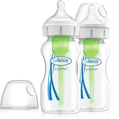 Picture of Dr. Brown's 9 oz/270ml Options+ Wide-Neck Bottle, PP, 2- Pack (WB92600-ESX)