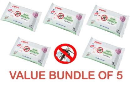 Picture of Pigeon Anti-Mosquito Wet Wipes - Pack of 5