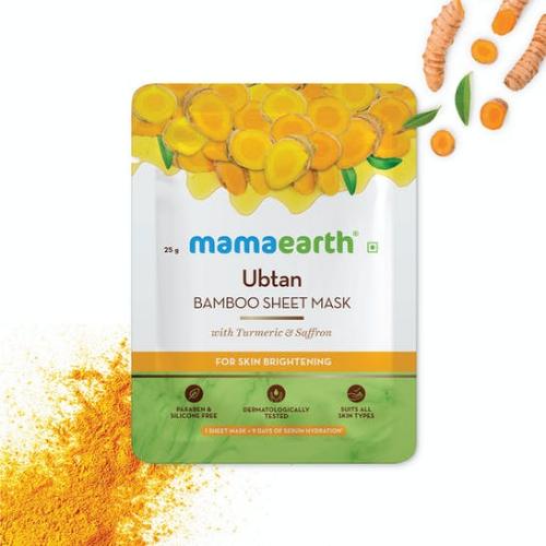 Picture of Mamaearth Ubtan Bamboo Sheet Mask with Turmeric & Saffron - 25gm