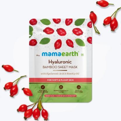 Picture of Mamaearth Hyaluronic Bamboo Sheet Mask with Hyaluronic Acid & Rosehip Oil - 25gm