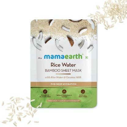 Picture of Mamaearth Rice Water Bamboo Sheet Mask with Rice Water & Coconut Milk - 25gm