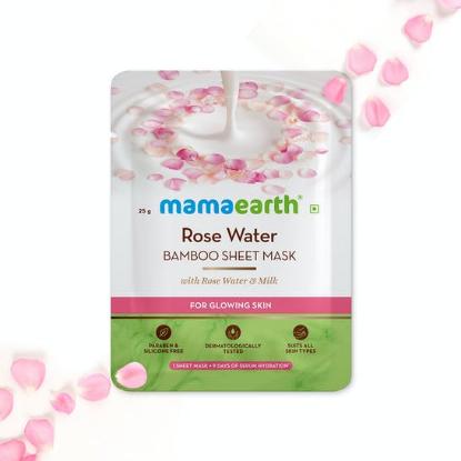 Picture of Mamaearth Rose Water Bamboo Sheet Mask with Rose water & milk - 25gm