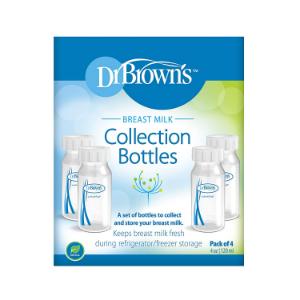 Picture of Dr. Brown's 4 oz/120 ml PP NN Breastmilk Collection Bottles 4 Pack (BF032)
