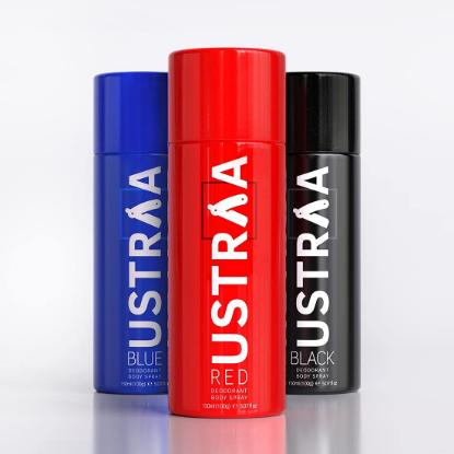 Picture of Ustraa Deodorant Body Spray 150ml RED, BLACK, BLUE Set of 3